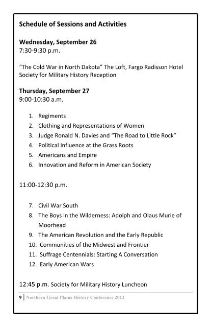 Northern Great Plains History Conference