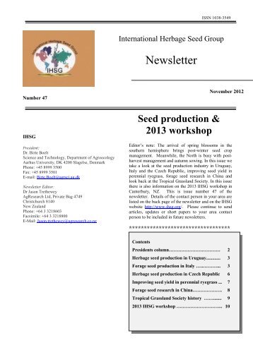 IHSG newsletter 47 Nov 2012 .pdf - International Herbage Seed Group