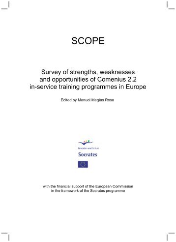 Survey of strengths, weaknesses and opportunities of Comenius 2.2 ...