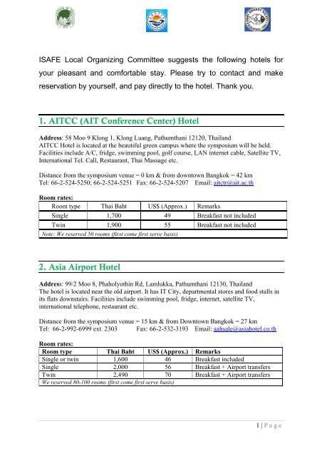 Ait Conference Center Hotel rm Asia Link Project Homepage