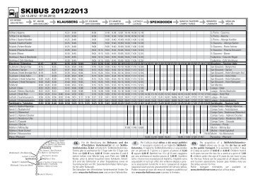 Orario skibus - Speikboden