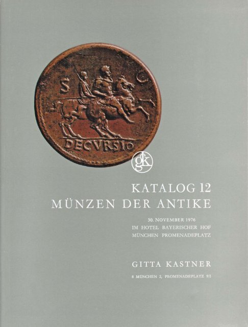 GITTA KASTNER Katalog 12 (1976) - Münzen der Antike