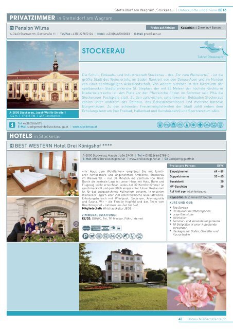 Informationsbroschüre Tullner Donauraum-Wagram