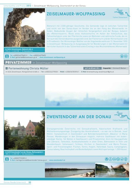 Informationsbroschüre Tullner Donauraum-Wagram