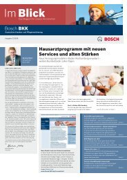 Hausarztprogramm mit neuen Services und alten Stärken Bosch BKK