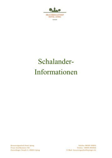 Schalander- Informationen - Ayinger