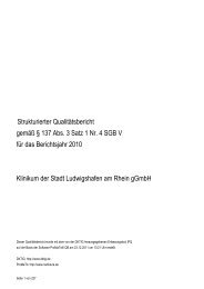 Qualitätsbericht 2010 - Klinikum der Stadt Ludwigshafen