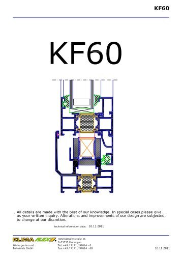 Selected Sectional Drawings Kf 69 Klima Flex