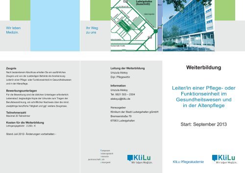 Rezensionen Für Klinikum Der Stadt Ludwigshafen Flyer WB Leitungskurs - Klinikum der Stadt Ludwigshafen