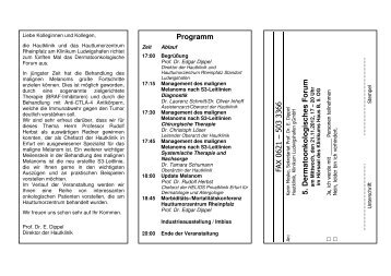 Flyer Einladung 5. Dermatoonkologisches Forum 121121 - Klinikum ...