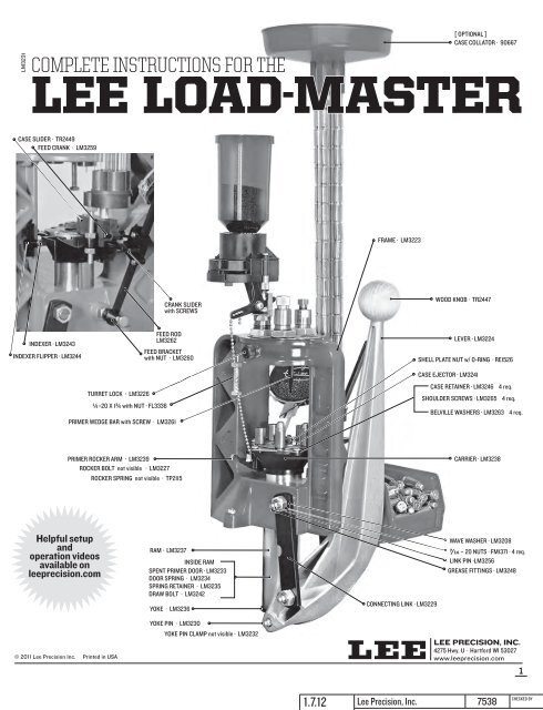 Lee Load All Powder Bushing Chart