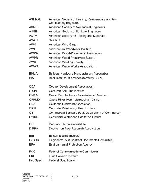 CPNMD Interconnect Pipeline Specs 8-1-12 - Garney Construction