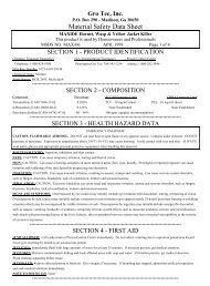 Material Safety data sheet for Maxide Hornet