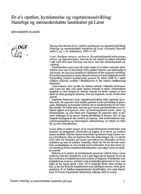 Geologisk Tidsskrift 1995, hæfte 2, side 1-74 - Dansk Geologisk ...