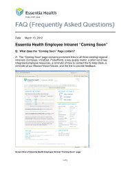 Essentia Health Employee Intranet “Coming Soon” - Essentia Daily ...