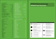 HITACHI Elektrowerkzeuge HITACHI Outil ... - EMM Tools Gmbh