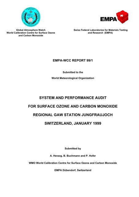 GAW - Station Transfer Calibration LAB WCC - Empa