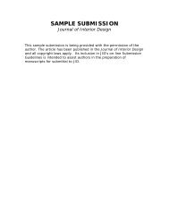 SAMPLE SUBMISSION - Interior Design Educators Council
