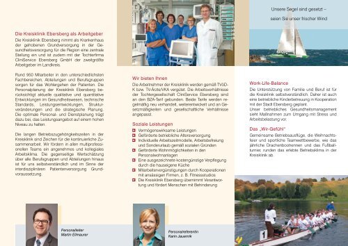 Flyer Personalmanagement - Kreisklinik Ebersberg GmbH