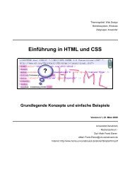 Einführung in HTML und CSS - Rechenzentrum Universität Osnabrück