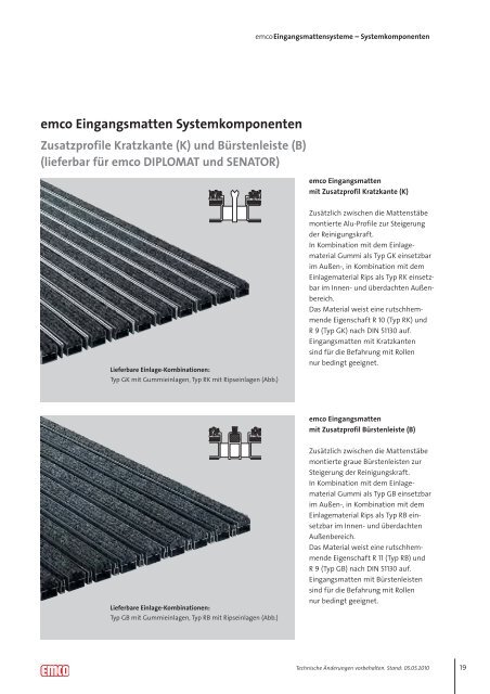 Empfehlung: Außenbereich (Zone 1) Belastung - Emco