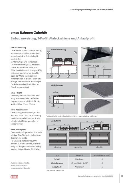 Empfehlung: Außenbereich (Zone 1) Belastung - Emco