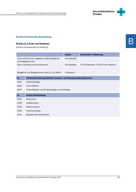 strukturierten Qualitätsbericht 2010 der Fachabteilung - Kliniken.de