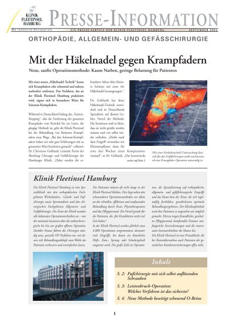 PRESSE-INFORMATION - Klinik Fleetinsel