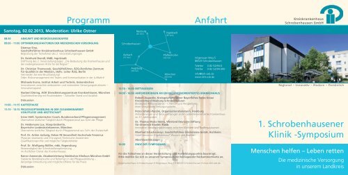 Programm des 1. Schrobenhausener Klinik-Symposiums