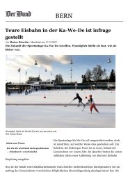 Teure Eisbahn in der Ka-We-De ist infrage gestellt - Bern - derbund.ch