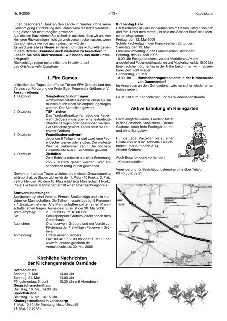 ¥ Kabelske-Tal 18-06/ges. - Einheitsgemeinde Kabelsketal