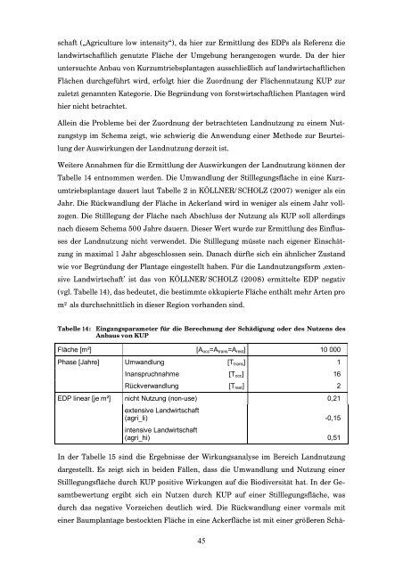 Ökobilanzierung der Holzproduktion im Kurzumtrieb - 1. Januar 2008