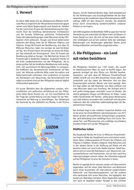Die Philippinen und ihre Agrarreform - keine Bewegung vor ... - Fian