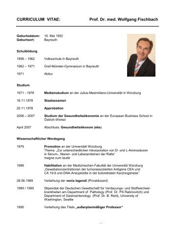 Prof. Dr. med. Wolfgang Fischbach - Klinikum Aschaffenburg