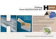 Einladung Harrer HoLZFAcHTAGE 2013 - Harrer GmbH
