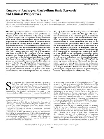 Cutaneous Androgen Metabolism: Basic Research and Clinical ...