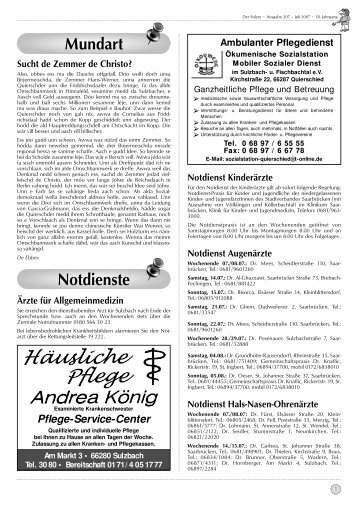 Juli 2007 • 18. Jahrgang - Der Sulzer