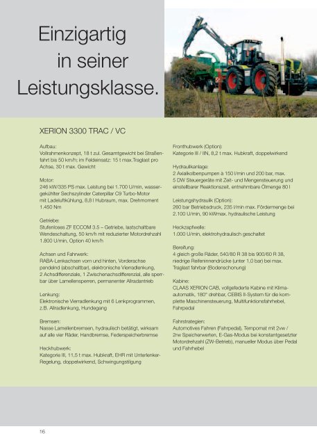 XERION 3300 Technik & Berichte aus der Praxis - CLAAS Gruppe