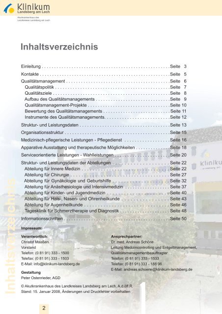 Qualitätsbericht 2007 - Klinikum Landsberg am Lech