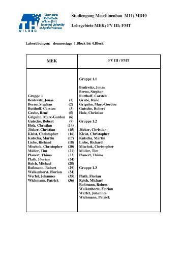 Gruppeneinteilung-Laboruebungen-MEK+FV-III+FMT-WS2012