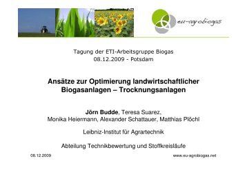 Ansätze zur Optimierung landwirtschaftlicher ... - ETI-Brandenburg