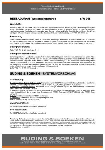 technisches Merkblatt - Suding & Soeken GmbH & Co. KG