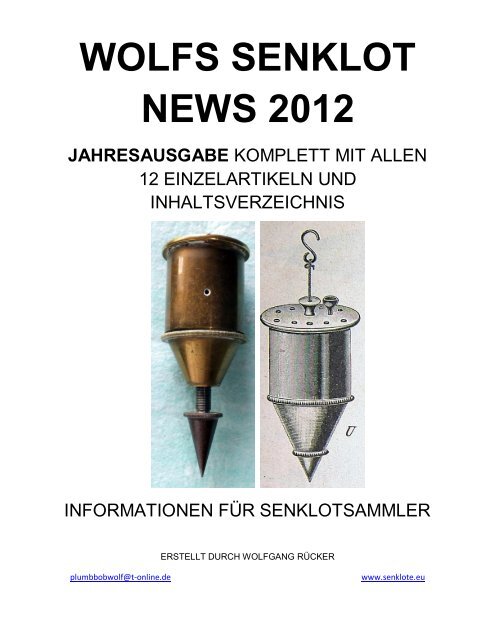 WOLFS SENKLOT NEWS 2012 - INTERNATIONAL PLUMB BOB ...