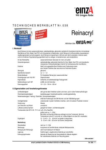 038 Reinacryl - einzA