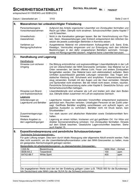 SICHERHEITSDATENBLATT - Diotrol