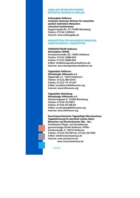 Wegweiser für Menschen mit seelischen Problemen - Stadt Heilbronn