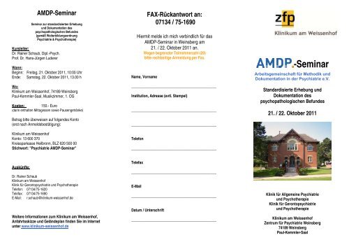AMDP-Seminar - Klinikum am Weissenhof