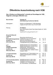 Öffentliche Ausschreibung nach VOB - Klinikum am Weissenhof