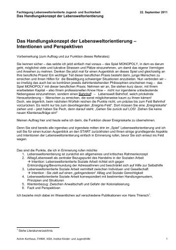 Handlungskonzept der Lebensweltorientierung - Contact Netz