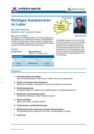 Richtiges Autoklavieren im Labor - Klinkner & Partner GmbH